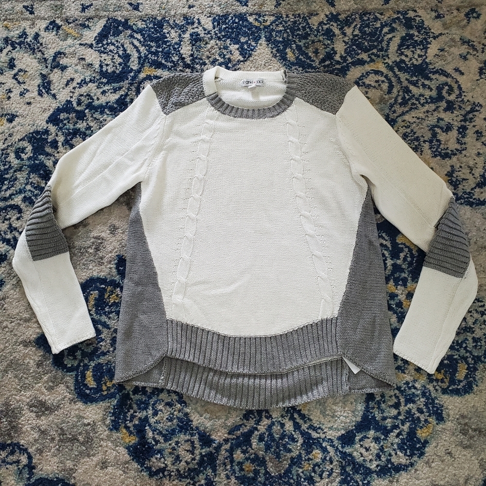 Franki & Jack Colorblock Sweater White & Gray M